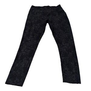 Danskin Women’s Large Snake Print Leggings Black Gray Stretch Athleisure
